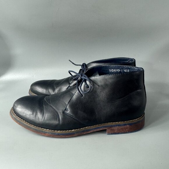 Adolfo Black Leather Ankle Boots, Men\'s Size 10.5 main image 9